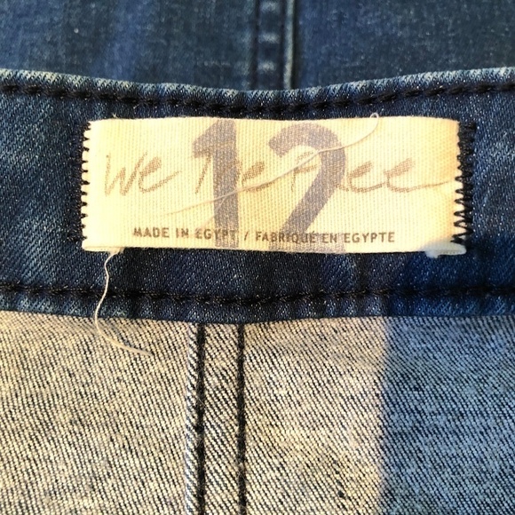 x Free People Mini Skirt Blue Denim with Diagonal Front Snaps (12) - Picture 5 of 10